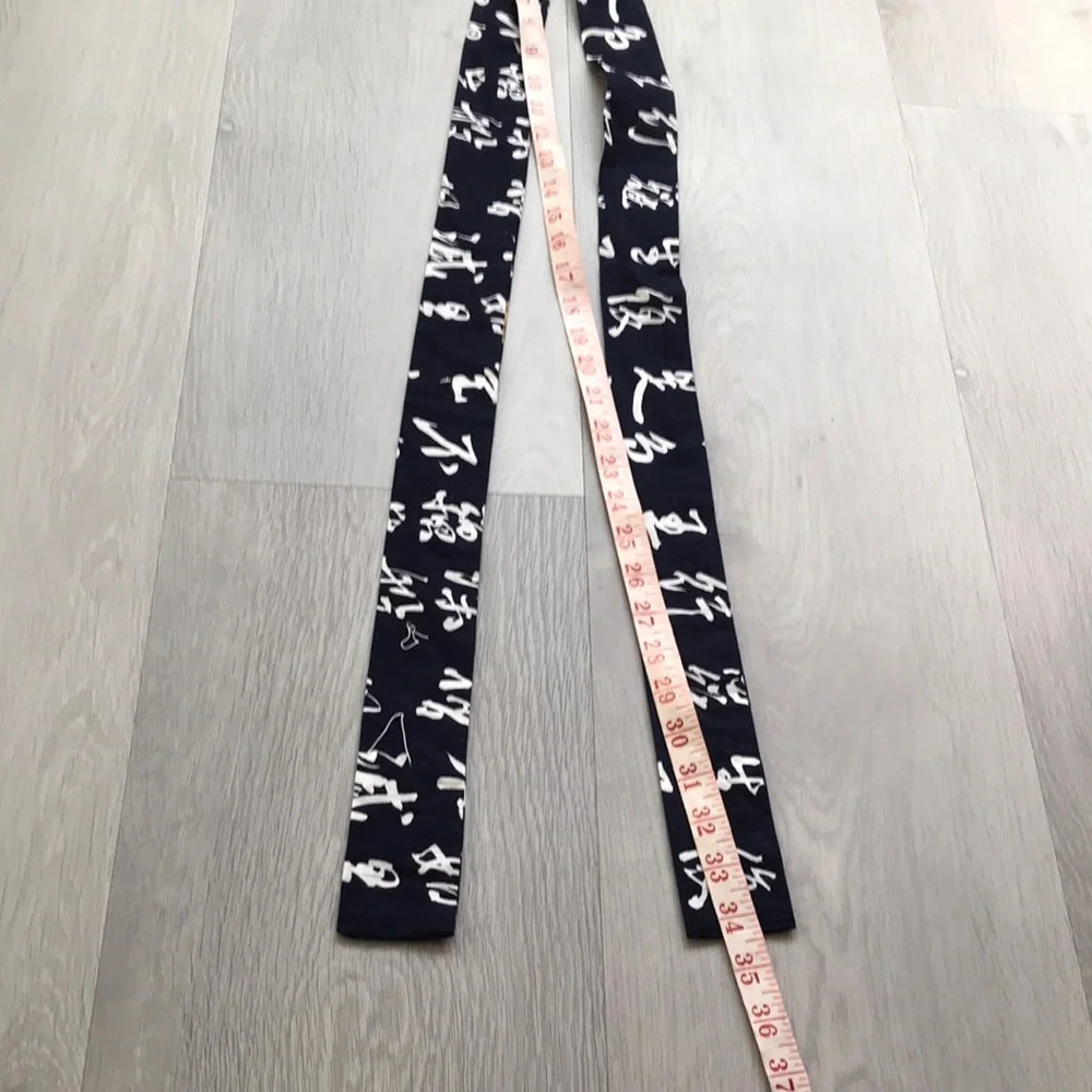 ADULT NAVY WHITE JAPANESE SASH KIMONO OBI BELT - Picture 3 of 5